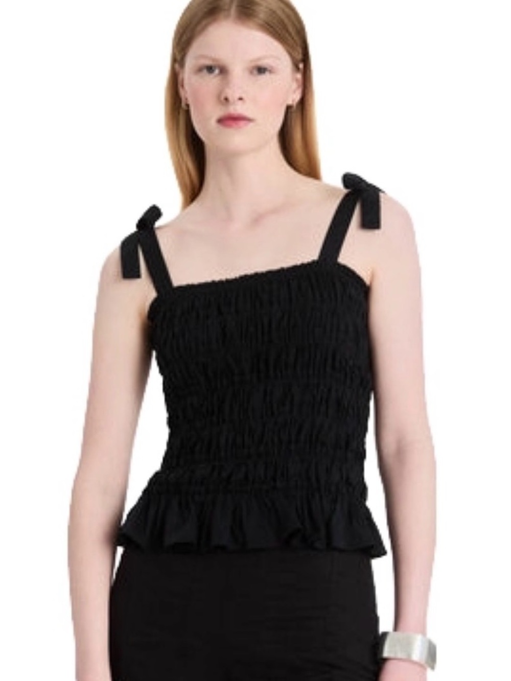 NWT Merlette Morgon Smocked Black Tank Top Medium